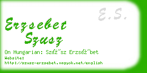 erzsebet szusz business card